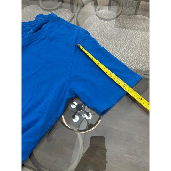 True Classic Mens V-Neck T-Shirt X-Large Blue Cotton/Polyester Blend - Picture 4 of 7